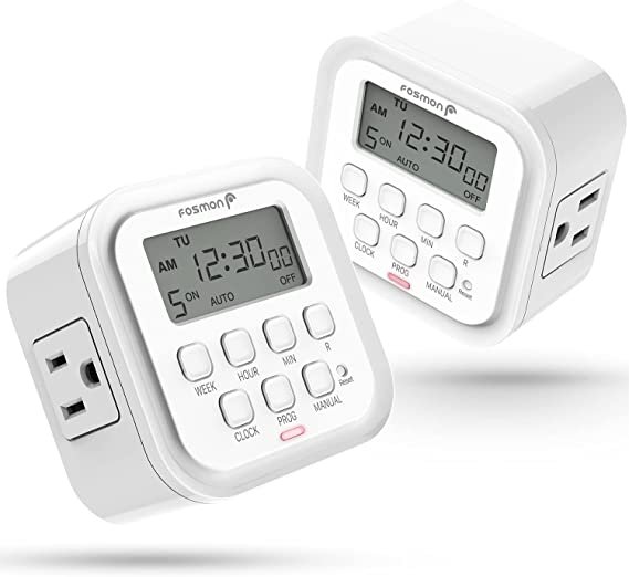 Fosmon 7 Day Programmable Digital Timer for Eletrical Outlets