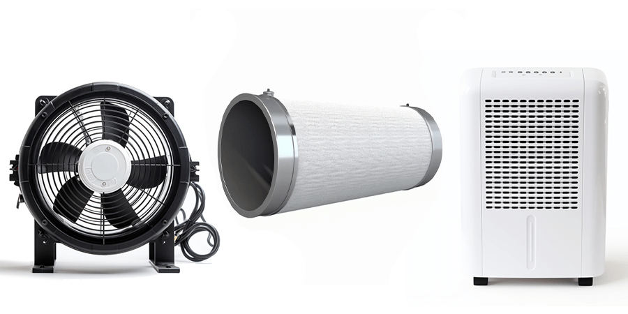 Dehumidifier, fan and filter for in your grow room.