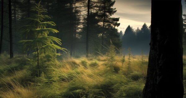 marijuana plant growing hidden in clearing of forest