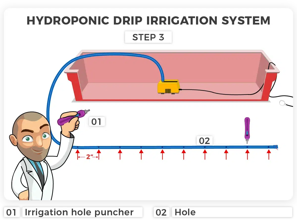 hydroponic drip irrigation system for cannabis plants