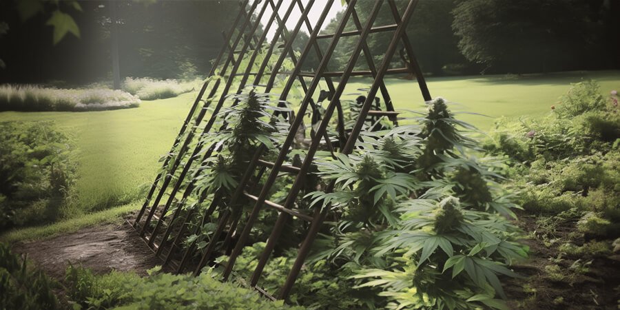 Trellis cannabis set up
